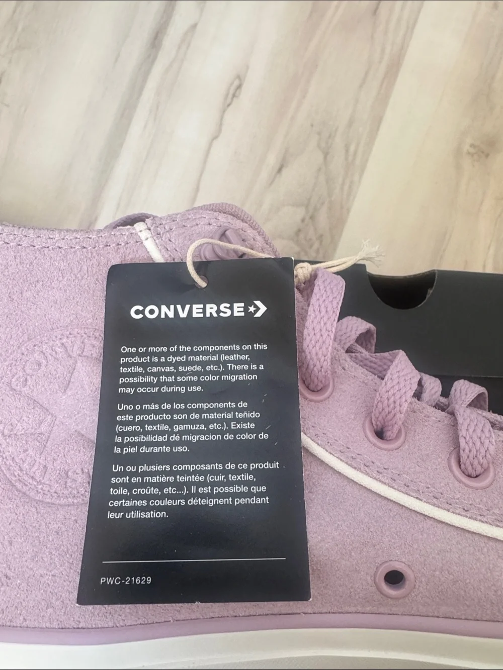 Converse High Top Suede Sneakers Lavender Pink - Picture 4 of 4
